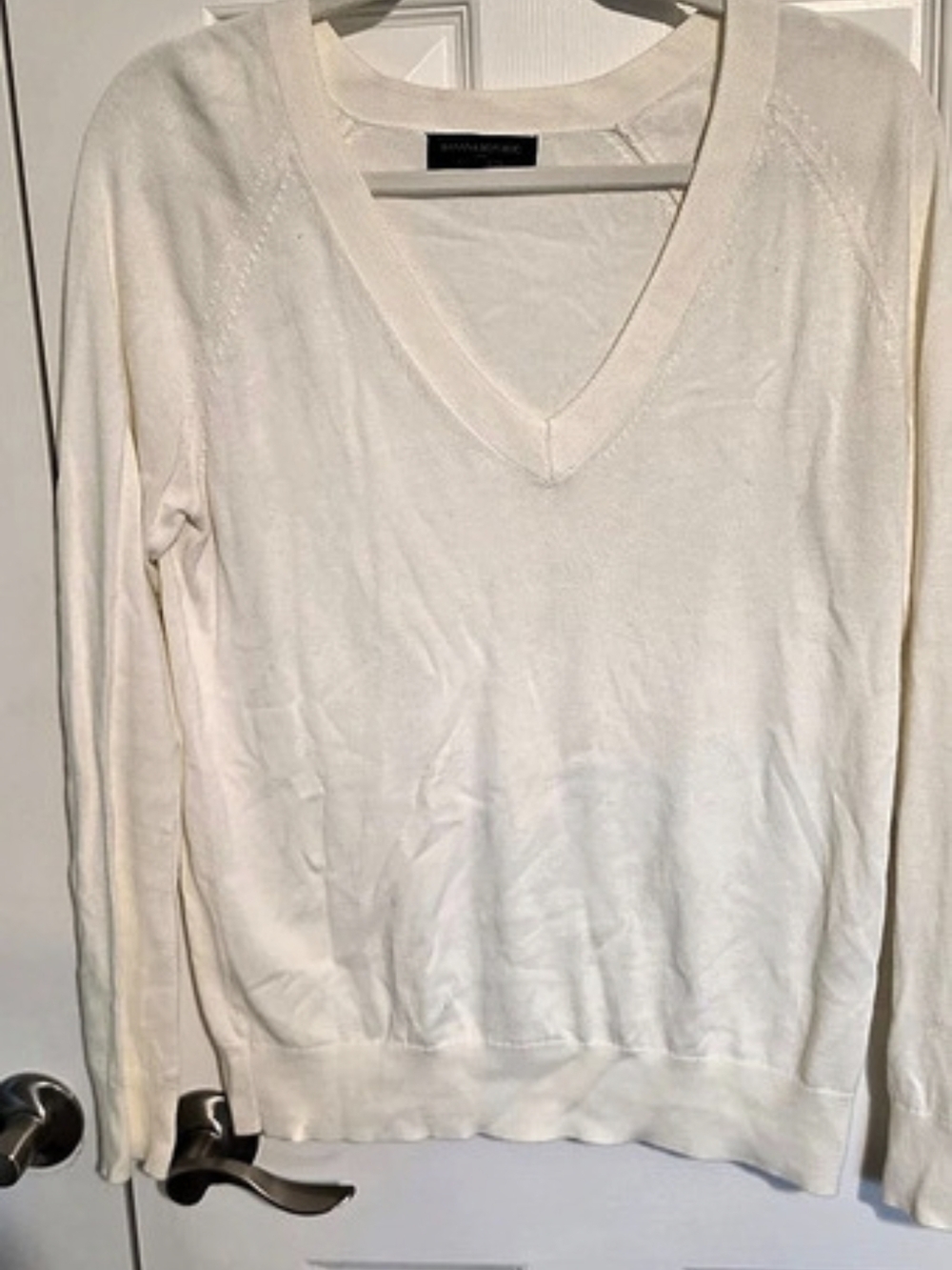 Banana Republic Forever V-Neck Sweater White